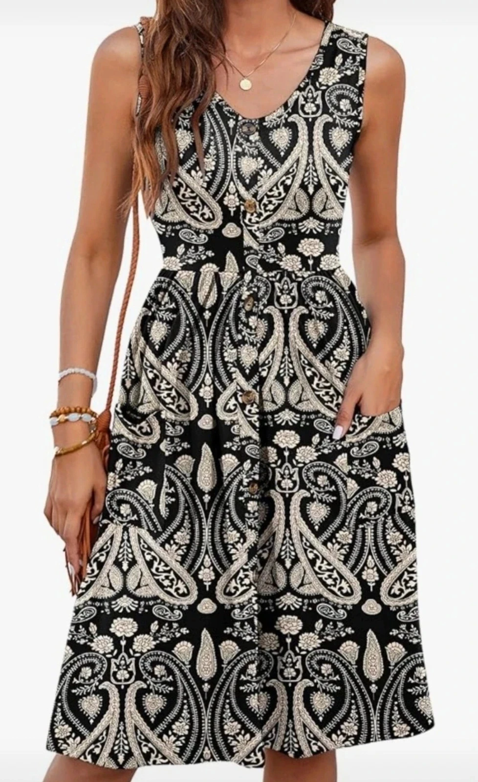 Vestido leve de verão impresso L paisley – photo 8